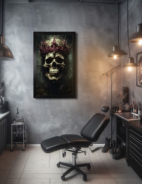 Cuadro decorativo Pixelarte diseño calavera