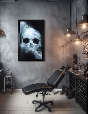Cuadro decorativo Pixelarte diseño calavera