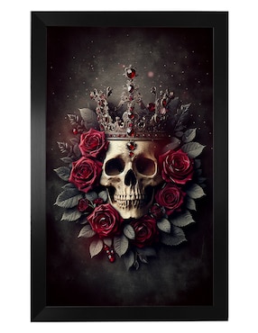 Cuadro decorativo Pixelarte diseño calavera