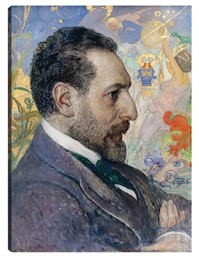 Cuadro Decorativo Retrato De Óscar Levertin (1906) - Impresión En Lienzo Técnica Mixta Cuadros Jr Gente