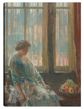 Cuadro Decorativo La Ventana De Nueva York, 1912 - Impresión En Lienzo Técnica Mixta Cuadros Jr Gente