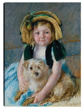 Cuadro Decorativo Sara Con Hijo Chien (1901) - Impresión En Lienzo Técnica Mixta Cuadros Jr Retratos