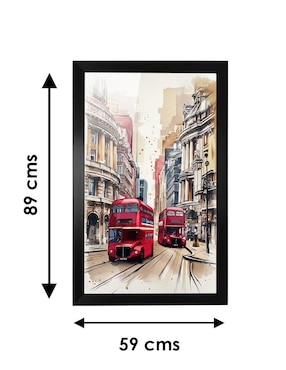 Cuadro decorativo Pixelarte bus