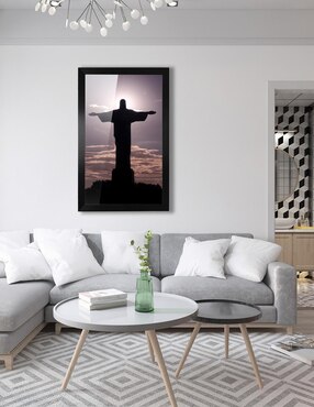 Cuadro decorativo Pixelarte cristo redentor