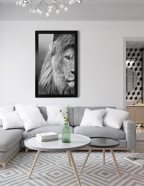 Cuadro decorativo Pixelarte león
