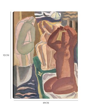 Cuadro decorativo Dos mujeres bañándose (1929) técnica mixta Cuadros Jr Bocetos