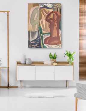 Cuadro decorativo Dos mujeres bañándose (1929) técnica mixta Cuadros Jr Bocetos