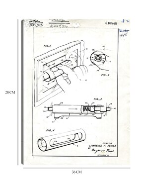 Cuadro decorativo Núcleo de papel higiénico patentado, inventor(es): Lawrence A, Heinle técnica mixta Cuadros Jr Planos