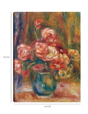 Cuadro decorativo Jarrón de rosas (c. 1890-1900) técnica mixta Cuadros Jr Floreros