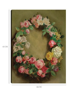 Cuadro decorativo Couronne de Roses (hacia 1858) técnica mixta Cuadros Jr Arreglo Floral