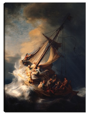 Cuadro decorativo La tormenta en el mar de Galilea técnica mixta Cuadros Jr Religión y Espiritualidad