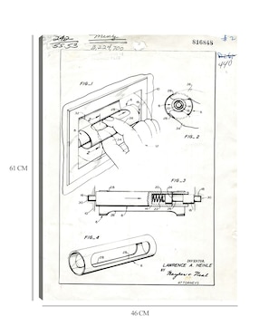 Cuadro decorativo Núcleo de papel higiénico patentado, inventor(es): Lawrence A, Heinle técnica mixta Cuadros Jr Planos