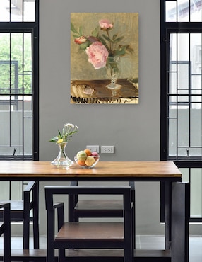 Cuadro decorativo Peonías técnica mixta Cuadros Jr Floreros