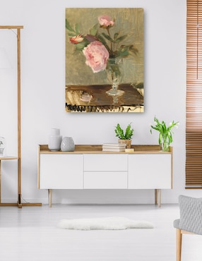 Cuadro decorativo Peonías técnica mixta Cuadros Jr Floreros