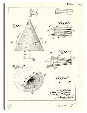 Cuadro Decorativo Árbol De Navidad Artificial Patentado Técnica Mixta Cuadros Jr Planos