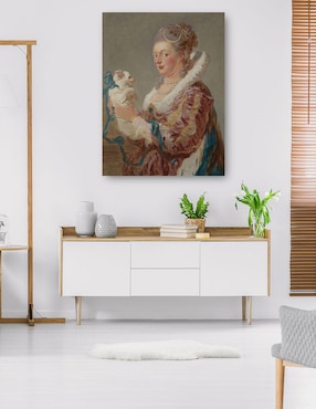 Cuadro decorativo Una mujer con un perro técnica mixta Cuadros Jr Retratos
