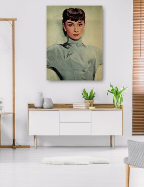 Cuadro decorativo Audrey Hepburn, 1953 técnica mixta Cuadros Jr Retratos