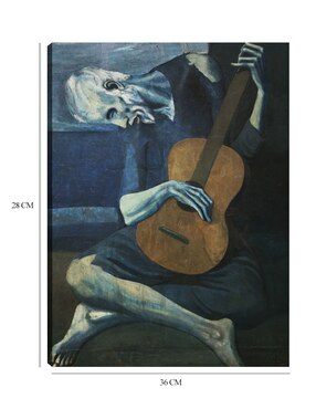 Cuadro decorativo El viejo guitarrista técnica mixta Cuadros Jr Música
