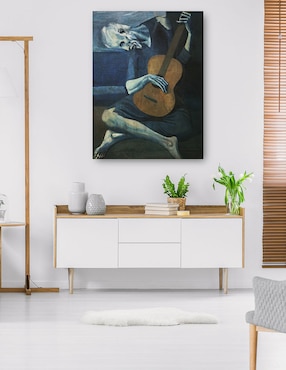 Cuadro decorativo El viejo guitarrista técnica mixta Cuadros Jr Música