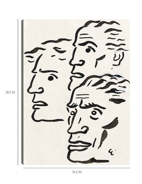 Cuadro decorativo Tres cabezas de hombres (1891) técnica mixta Cuadros Jr Bocetos