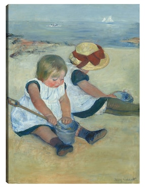 Cuadro Decorativo Niños Jugando En La Playa (1884) Técnica Mixta Cuadros Jr Retratos