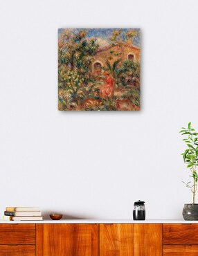 Cuadro decorativo Paisaje con mujer y perro (1917) técnica mixta Cuadros Jr Campos