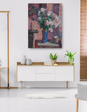 Cuadro decorativo Rosas en un jarrón azul (hacia 1914-15) técnica mixta Cuadros Jr Floreros