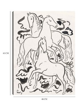 Cuadro decorativo Tres caballos (1925) técnica mixta Cuadros Jr Bocetos