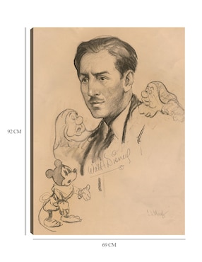 Cuadro decorativo Walt Disney (1938) técnica mixta Cuadros Jr Retratos