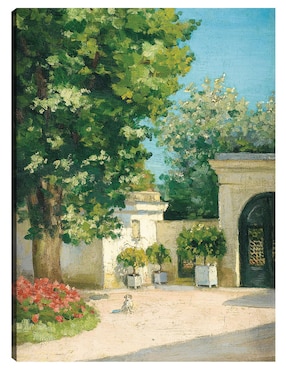 Cuadro decorativo El pórtico de la casa familiar (hacia 1875) técnica mixta Cuadros Jr Campos