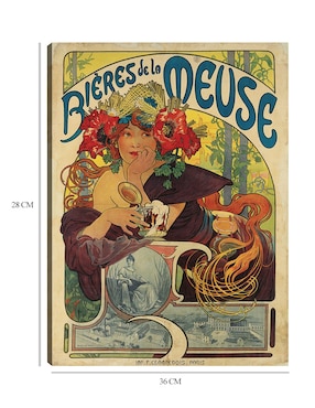 Cuadro decorativo Cervezas de la Meuse (1897) técnica mixta Cuadros Jr Publicidad