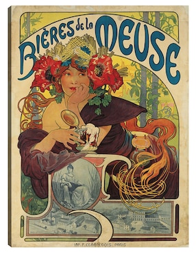 Cuadro decorativo Cervezas de la Meuse (1897) técnica mixta Cuadros Jr Publicidad