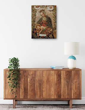 Cuadro decorativo La Virgen adorando al Niño Jesús con dos santos (siglo XVIII) técnica mixta Cuadros Jr Vírgenes