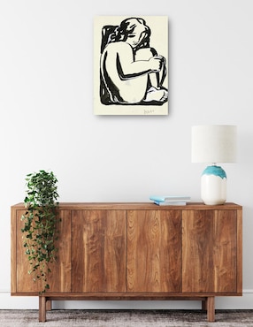 Cuadro decorativo Mujer sentada desnuda con las rodillas levantadas técnica mixta Cuadros Jr Bocetos