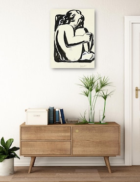 Cuadro decorativo Mujer sentada desnuda con las rodillas levantadas técnica mixta Cuadros Jr Bocetos
