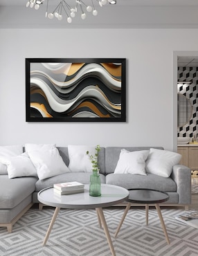 Cuadro decorativo Pixelarte mármol ondas de colores