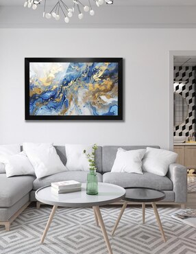 Cuadro decorativo Pixelarte mármol con barniz a registro