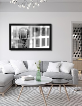 Cuadro decorativo Pixelarte micrófono