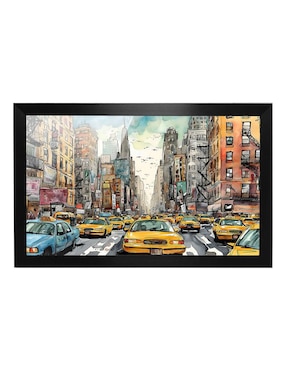 Cuadro decorativo Pixelarte nueva york caricatura