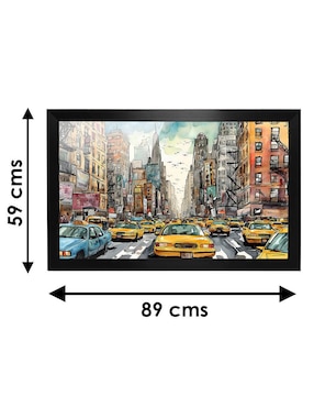 Cuadro decorativo Pixelarte nueva york caricatura