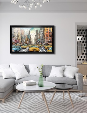 Cuadro decorativo Pixelarte nueva york caricatura