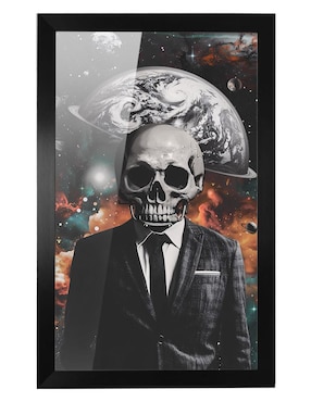 Cuadro decorativo Pixelarte skull 7