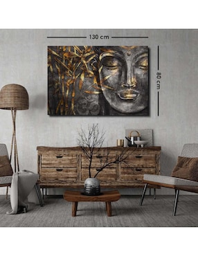 Cuadro decorativo Canvas Art Buda con barniz a registro