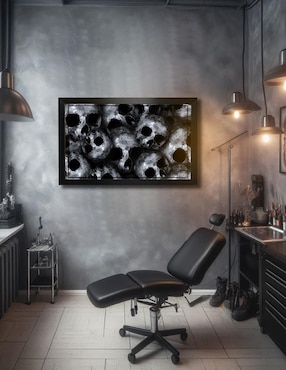 Cuadro decorativo Pixelarte skull 1