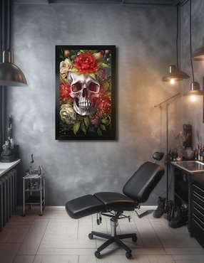 Cuadro decorativo Pixelarte skull 2