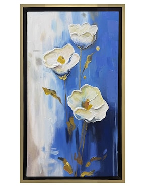 Pintura Tres Flores Blancas técnica acrílico Lune Art Gallery