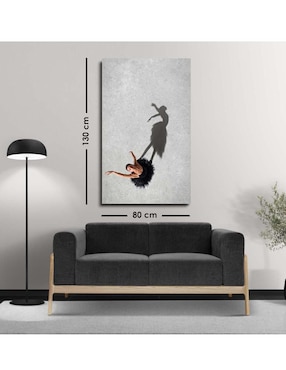 Cuadro decorativo Canvas Art Bailarina mirando arriba con barniz a registro