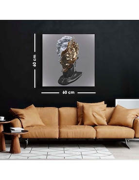 Cuadro decorativo Canvas Art busto de mármol de david con barniz a registro