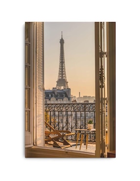 Cuadro decorativo Canvas Art Balcón de parís con barniz a registro