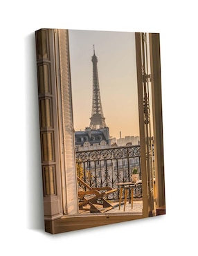 Cuadro decorativo Canvas Art Balcón de parís con barniz a registro